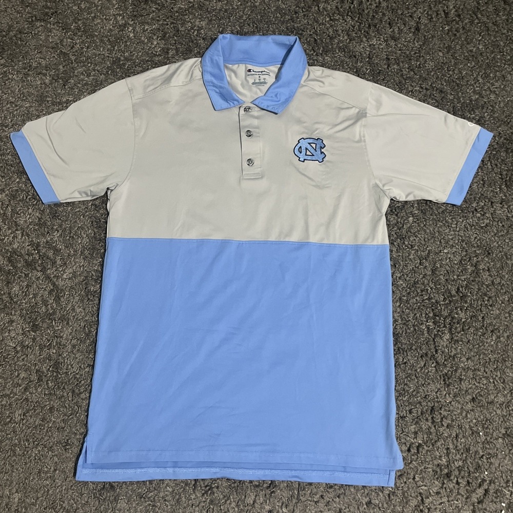 Champion North Carolina Three Button Polo Shirt Tar Heels Small‎ Men's